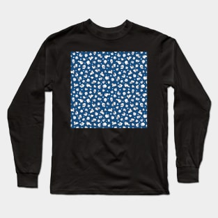 Popcorn Party Pattern blue Long Sleeve T-Shirt